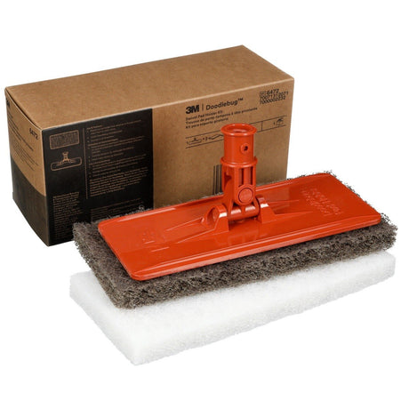 3M 6472 Doodlebug Pad Holder Starter Kit with Pads, Orange, 8.937 in x 3.74 in (7000002232)  - (4Pack) - 2