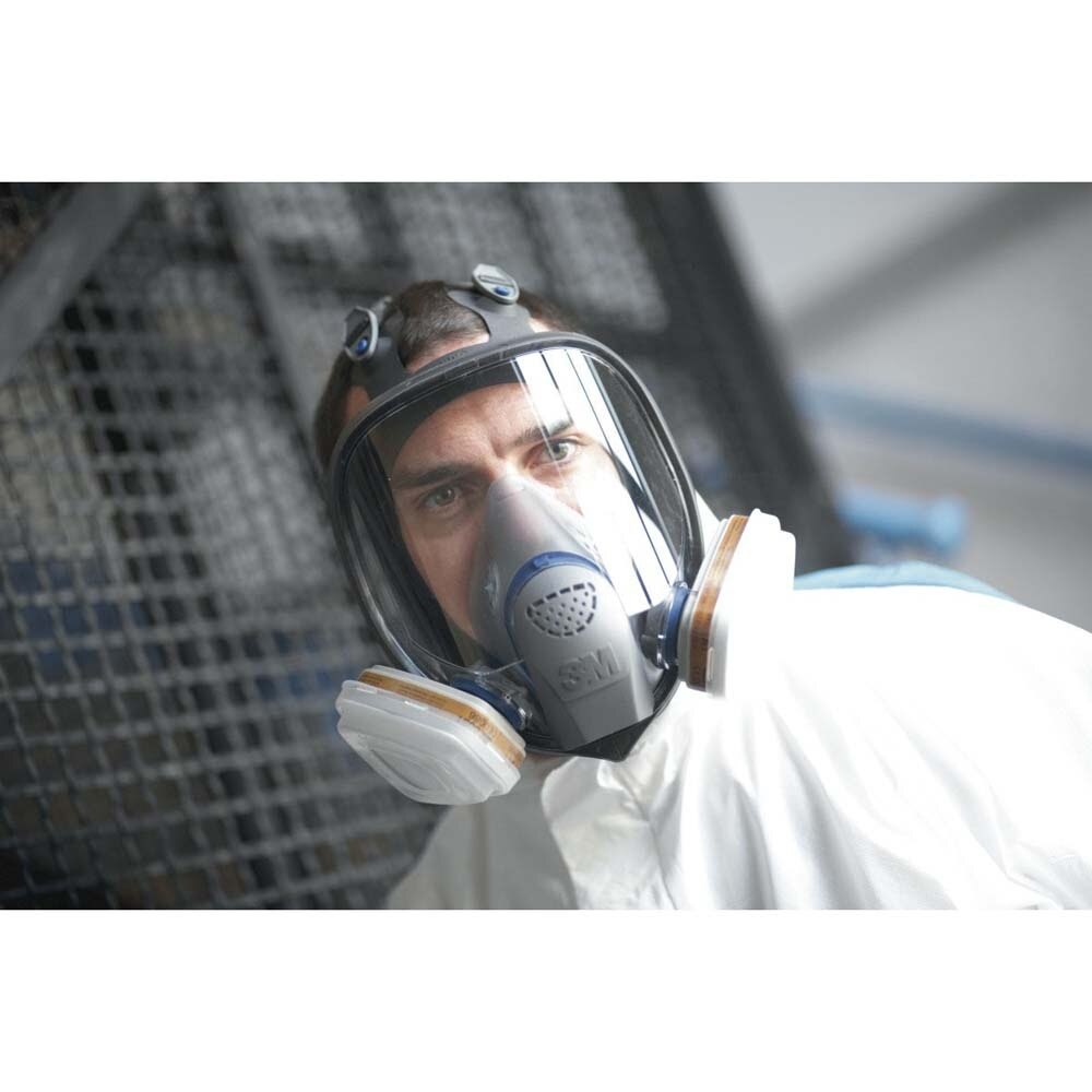 3M FF-402 Ultimate FX Full Facepiece Reusable Respirator , NIOSH Certified with Six-Strap Harness and Cool Flow Valve (Medium) (7000002284)  - (4Pack) - 7