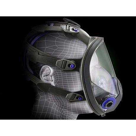 3M FF-402 Ultimate FX Full Facepiece Reusable Respirator , NIOSH Certified with Six-Strap Harness and Cool Flow Valve (Medium) (7000002284) (4 Pack) - 9