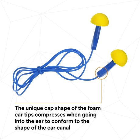 3M 311-1114 E-A-R EXPRESS Pod Plugs Earplugs, Corded, Blue Grips, Pillow Pack (7000002309) (400 Pack) - 4