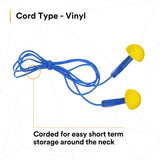 3M 311-1114 E-A-R EXPRESS Pod Plugs Earplugs, Corded, Blue Grips, Pillow Pack (7000002309) (400 Pack) - 7