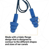 3M 340-4007 E-A-R UltraFit Earplugs, Metal Detectable, Corded, Poly Bag (7000002319) (400 Pack) - 6