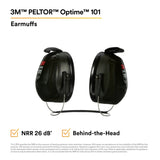 3M 7000002329 PELTOR Optime 101 Behind-the-Head Earmuffs, 26 dB NRR, H7B (10 Pack) - 5