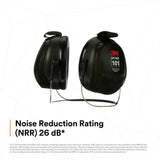 3M 7000002329 PELTOR Optime 101 Behind-the-Head Earmuffs, 26 dB NRR, H7B (10 Pack) - 7