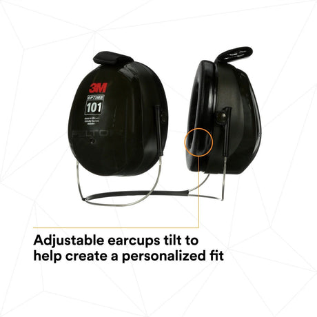 3M 7000002329 PELTOR Optime 101 Behind-the-Head Earmuffs, 26 dB NRR, H7B (10 Pack) - 8