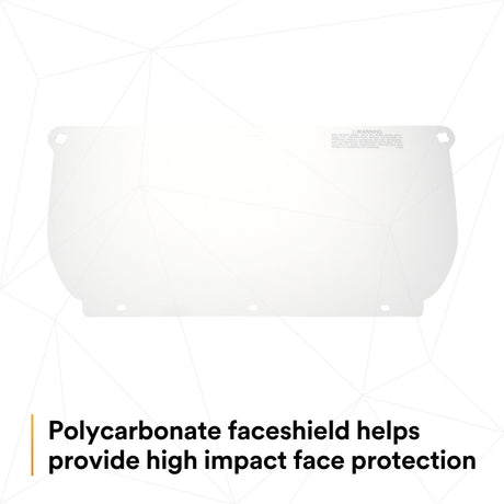 3M 82543-00000 Clear Polycarbonate Faceshield Window, Flat, Transparent, 14.5 in x 7.5 in (WP98) (7000002337)  - (10Pack) - 6