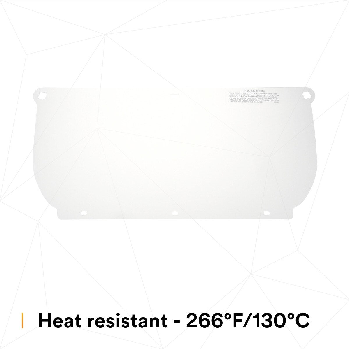 3M 82543-00000 Clear Polycarbonate Faceshield Window, Flat, Transparent, 14.5 in x 7.5 in (WP98) (7000002337)  - (10Pack) - 7