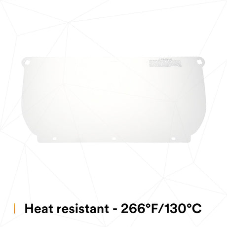 3M 82543-00000 Clear Polycarbonate Faceshield Window, Flat, Transparent, 14.5 in x 7.5 in (WP98) (7000002337)  - (10Pack) - 7