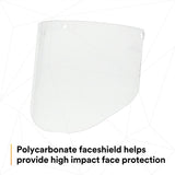 3M 82701-00000 82701 Clear Polycarbonate Faceshield WP96, Molded, Transparent, 14-1/2 in x 9 in (7000002339)  - (10Pack) - 2