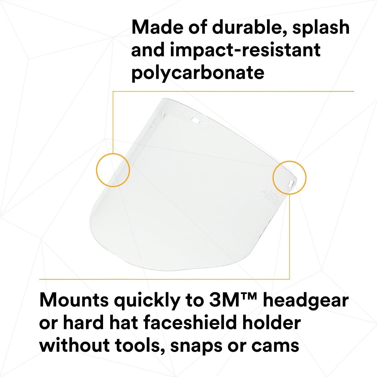 3M 82701-00000 82701 Clear Polycarbonate Faceshield WP96, Molded, Transparent, 14-1/2 in x 9 in (7000002339)  - (10Pack) - 6