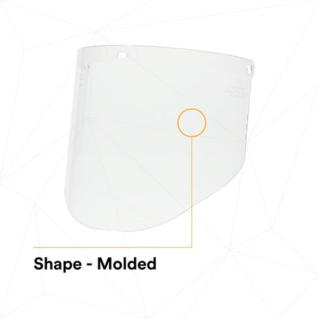 3M 82701-00000 82701 Clear Polycarbonate Faceshield WP96, Molded, Transparent, 14-1/2 in x 9 in (7000002339)  - (10Pack) - 7
