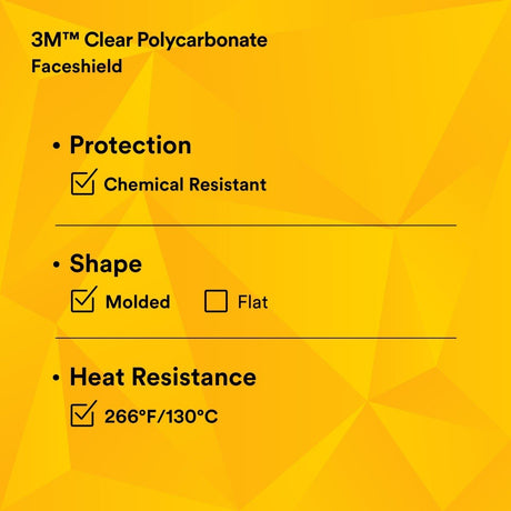 3M 82701-00000 82701 Clear Polycarbonate Faceshield WP96, Molded, Transparent, 14-1/2 in x 9 in (7000002339)  - (10Pack) - 8