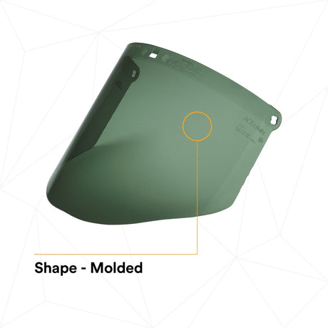 3M 82702-00000 Polycarbonate Faceshield Window, Molded, Dark Green, 14.5 in x 9 in (WP96C) (7000002340)  - (10Pack) - 5