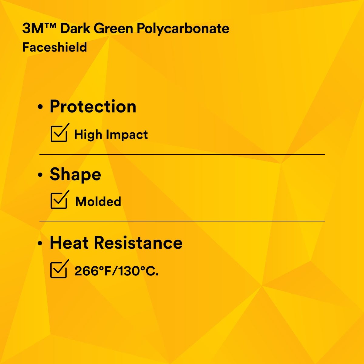 3M 82702-00000 Polycarbonate Faceshield Window, Molded, Dark Green, 14.5 in x 9 in (WP96C) (7000002340)  - (10Pack) - 7