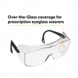 3M 62226 OX Protective Eyewear 2000, 12166-00000-20 Clear Anti-Fog Lens, Black Secure Grip Temple (7000002373)  - (20Pack) - 3