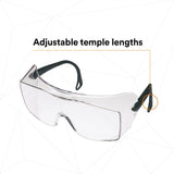 3M 62226 OX Protective Eyewear 2000, 12166-00000-20 Clear Anti-Fog Lens, Black Secure Grip Temple (7000002373)  - (20Pack) - 4