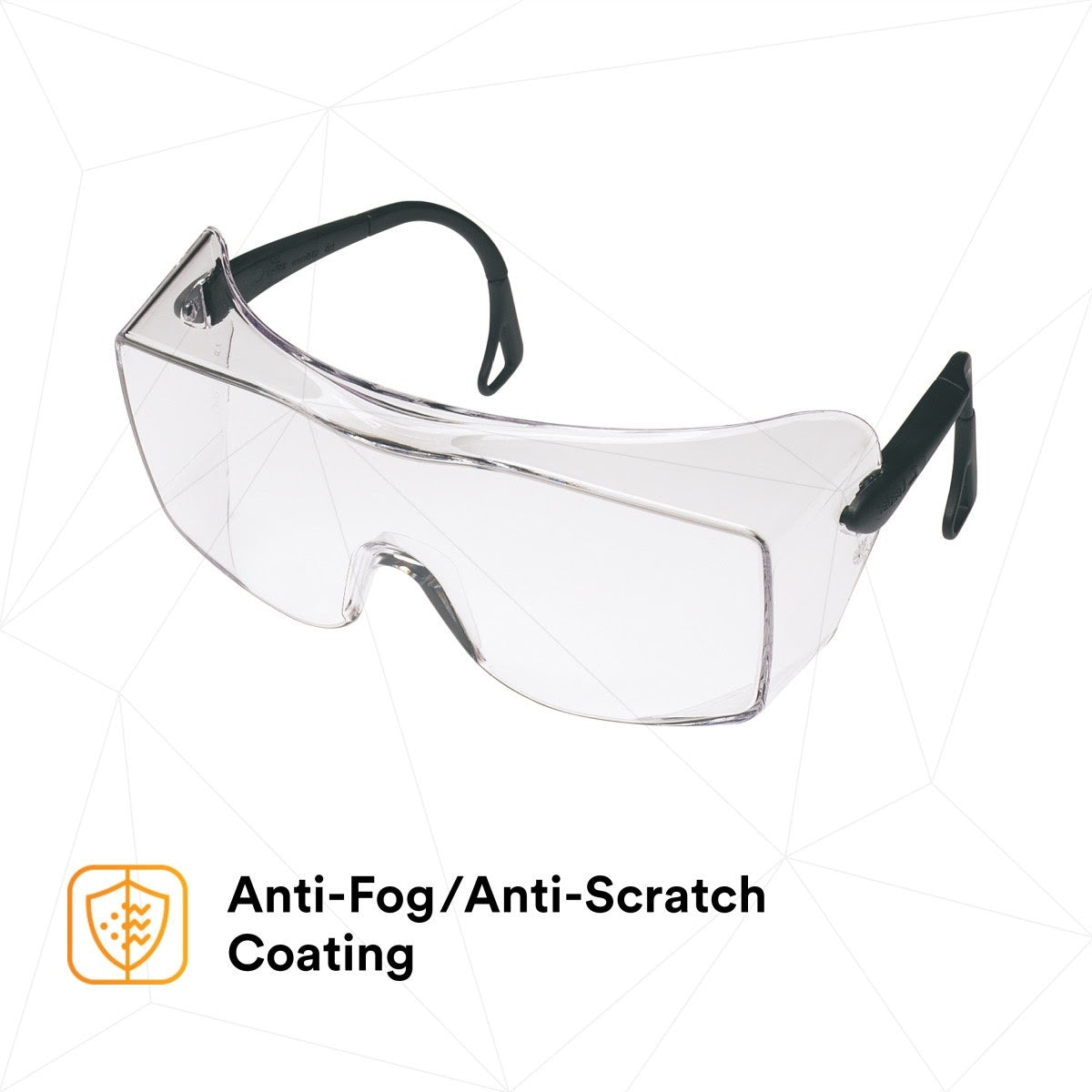 3M 62226 OX Protective Eyewear 2000, 12166-00000-20 Clear Anti-Fog Lens, Black Secure Grip Temple (7000002373)  - (20Pack) - 5
