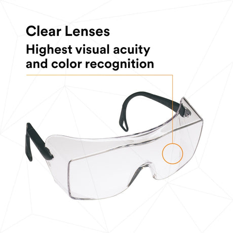 3M 62226 OX Protective Eyewear 2000, 12166-00000-20 Clear Anti-Fog Lens, Black Secure Grip Temple (7000002373)  - (20Pack) - 7
