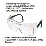 3M 62226 OX Protective Eyewear 2000, 12166-00000-20 Clear Anti-Fog Lens, Black Secure Grip Temple (7000002373)  - (20Pack) - 8