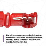 3M 951K Female QuickSlide Disconnect , Red Color, T-Tap, Nylon Insulated, Self-Stripping, 22-18 AWG (7000005801) (1000 Pack) - 3
