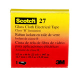 3M 27-1/2"X66' Scotch Glass Cloth Electrical Tape, 1/2 in x 66 ft, 7 mil, White, Rubber Adhesive, High Temperature (7000005814) - 10