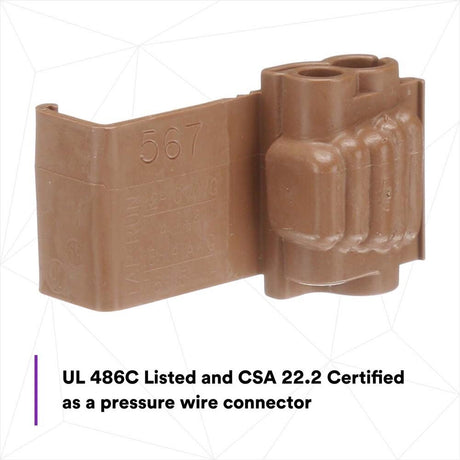 3M 567-BIN Scotchlok Electrical IDC , Brown Color, Run and Tap, Flame Retardant, UL Listed, 18-14 AWG Tap, 12-10 AWG Run (7000005879) (1000 Pack) - 4
