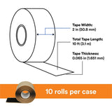 3M  Scotch Rubber Mastic Tape 2228, 2 in x 10 ft, Black, 65 mil, Conformable Self-Fusing Electrical Insulating Moisture Sealing (2228-2X10FT) (7000005986)  - (10Pack) - 5