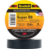 3M Super 88 88-3/4X66FT Scotch Vinyl Electrical Tape Black 3/4 in x 66 ft Premium Grade Heavy Duty (7000006092)  - (100Pack) - 5