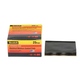 3M 06149-2.5X2.5IN Scotch Electrical Moisture Sealant Pad 06149, 2-1/2 in x 2-1/2 in, Black, Box (7000006236) (250 Pack)
