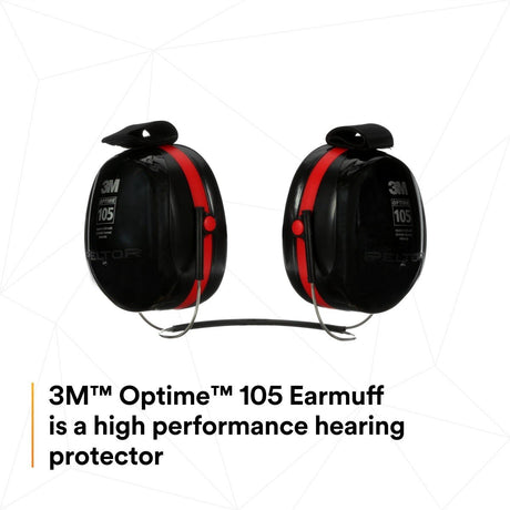 3M 7000009664 PELTOR Optime 105 Behind-the-Head Earmuffs, 29 dB NRR (1 Pack)  - (10Pack) - 9