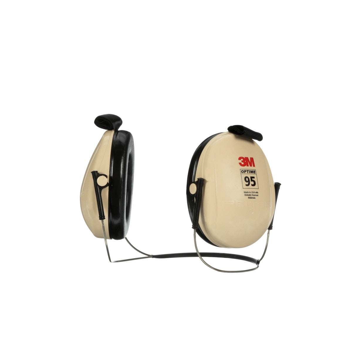 3M 7000009666 PELTOR Optime 95 Behind-the-Head Earmuffs, 21 dB NRR, Adjustable Earcups, Beige (10 Pack)