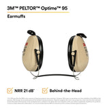 3M 7000009666 PELTOR Optime 95 Behind-the-Head Earmuffs, 21 dB NRR, Adjustable Earcups, Beige  - (10Pack) - 2