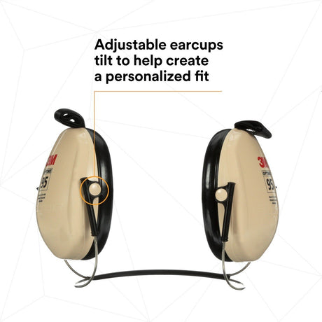 3M 7000009666 PELTOR Optime 95 Behind-the-Head Earmuffs, 21 dB NRR, Adjustable Earcups, Beige  - (10Pack) - 3