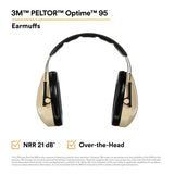 3M H6A/V PELTOR Optime 95 Over-the-Head Earmuff, NRR 21 dB (7000009667) - 2