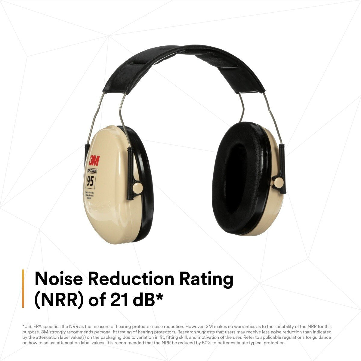3M Peltor 7000009667 Optime 95 Over-the-Head Earmuff Hearing Protection NRR 21 dB (1 Count)  - (10Pack) - 3
