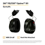 3M 7000009668 PELTOR Optime 101 Hard Hat Attached Earmuffs 24 dB NRR (1 Each)  - (10Pack) - 5