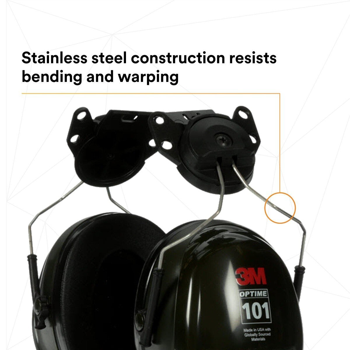 3M 7000009668 PELTOR Optime 101 Hard Hat Attached Earmuffs 24 dB NRR (1 Each)  - (10Pack) - 10