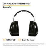 3M H7A 8071 PELTOR Optime 101 Over-the-Head Earmuffs 27 dB NRR (7000009669) - 5