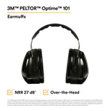 3M 7000009669 PELTOR Optime 101 Over-the-Head Earmuffs 27 dB NRR (1 Pack)  - (10Pack) - 5