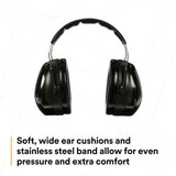 3M 7000009669 PELTOR Optime 101 Over-the-Head Earmuffs 27 dB NRR (1 Pack)  - (10Pack) - 6