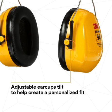 3M 7000009670 PELTOR Optime 98 Over-the-Head Earmuffs 25 dB NRR (1 Count)  - (10Pack) - 5