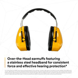 3M 7000009670 PELTOR Optime 98 Over-the-Head Earmuffs 25 dB NRR (1 Count)  - (10Pack) - 8