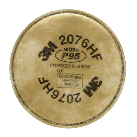 3M 2076HF Particulate Cartridge Filter, P95, Hydrogen Fluoride, Bayonet, Nuisance Level Acid Gas Relief (7000021310) (1 Pair)  - (50Pack)