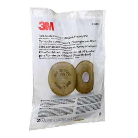 3M 2076HF Particulate Cartridge Filter, P95, Hydrogen Fluoride, Bayonet, Nuisance Level Acid Gas Relief (7000021310) (1 Pair)  - (50Pack) - 5