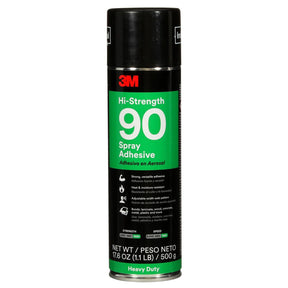 3M 90 Hi-Strength Spray Adhesive, Clear, 24 fl oz Can (Net Wt 17.6 oz) (30023) (7000023924)  - (12Pack)
