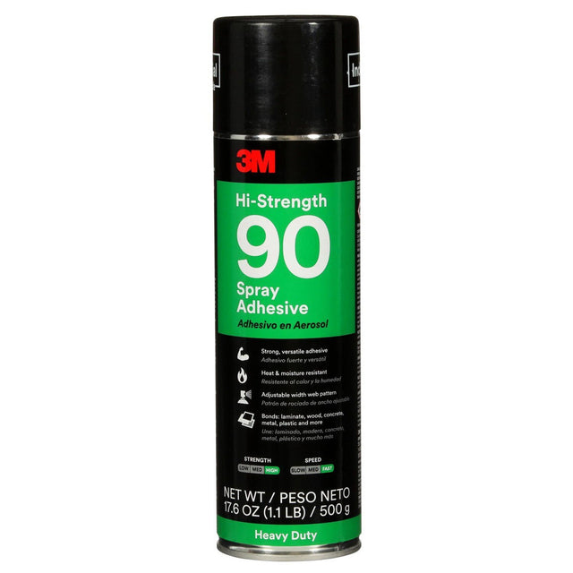 3M 90 30023 Hi-Strength Spray Adhesive, Clear, 24 fl oz Can (Net Wt 17.6 oz) (7000023924)