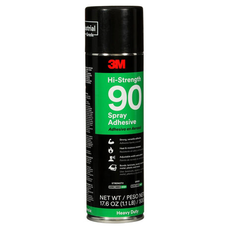 3M 90 30023 Hi-Strength Spray Adhesive, Clear, 24 fl oz Can (Net Wt 17.6 oz) (7000023924) - 2