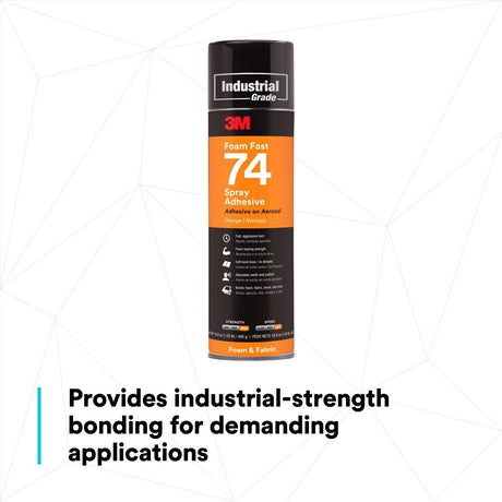 3M 74 82242 Foam Fast Spray Adhesive, Orange, 24 fl oz Can, Net Wt 16.9 oz (7000023925) - 6