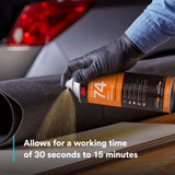 3M 74 Foam Fast Spray Adhesive, Orange, 24 fl oz Can, Net Wt 16.9 oz (82242) (7000023925)  - (12Pack) - 7
