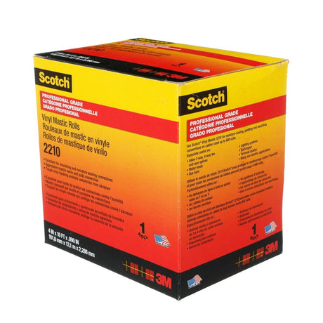 3M Scotch 2210 Vinyl Mastic Roll Electrical Tape, Self-Fusing Mastic, Black, 4 in x 10 ft (2210-4X10FT) (7000026559)  - (10Pack) - 5